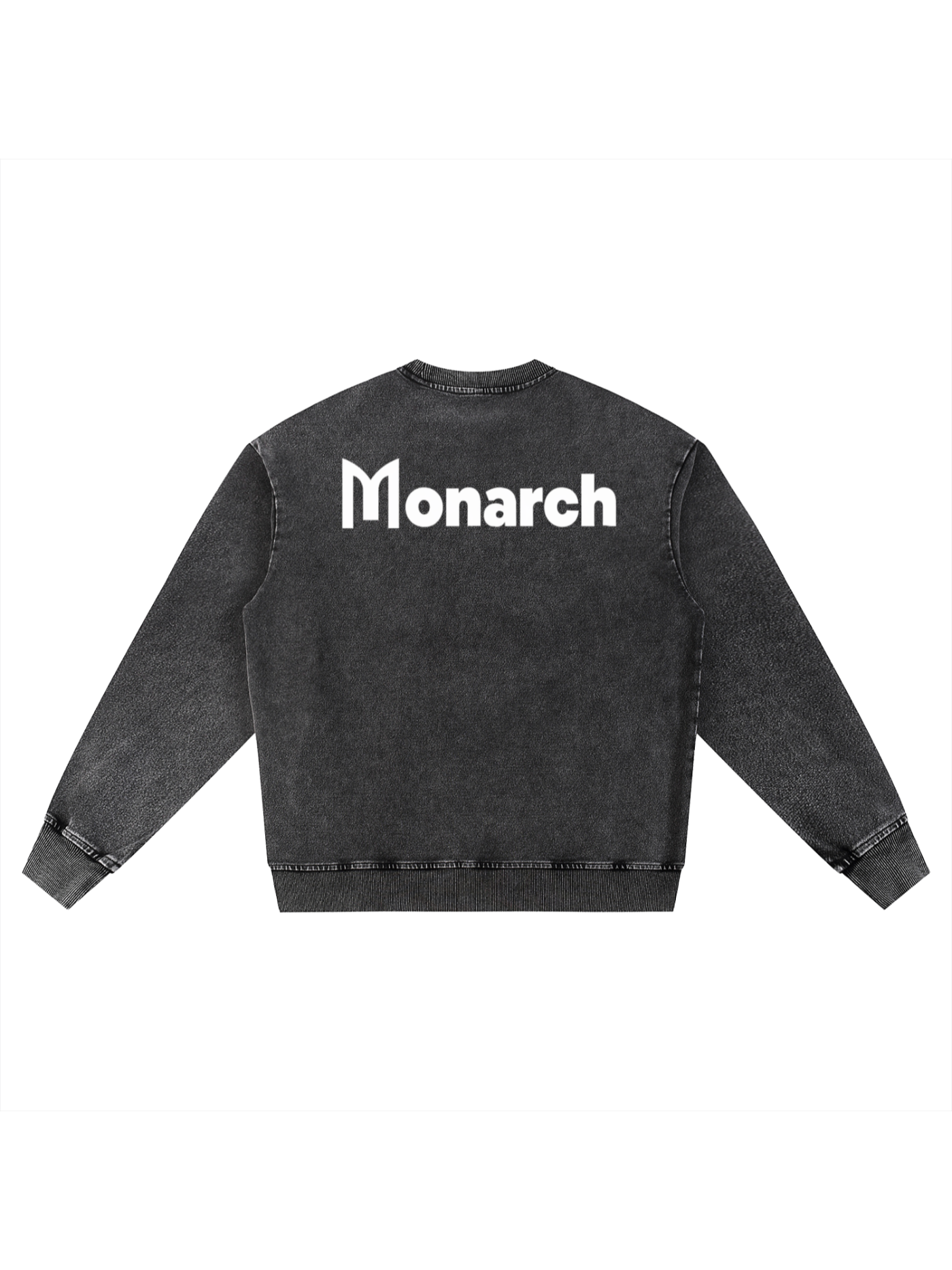 Monarch Snow Wash Crewneck — M Mark — Black — Back