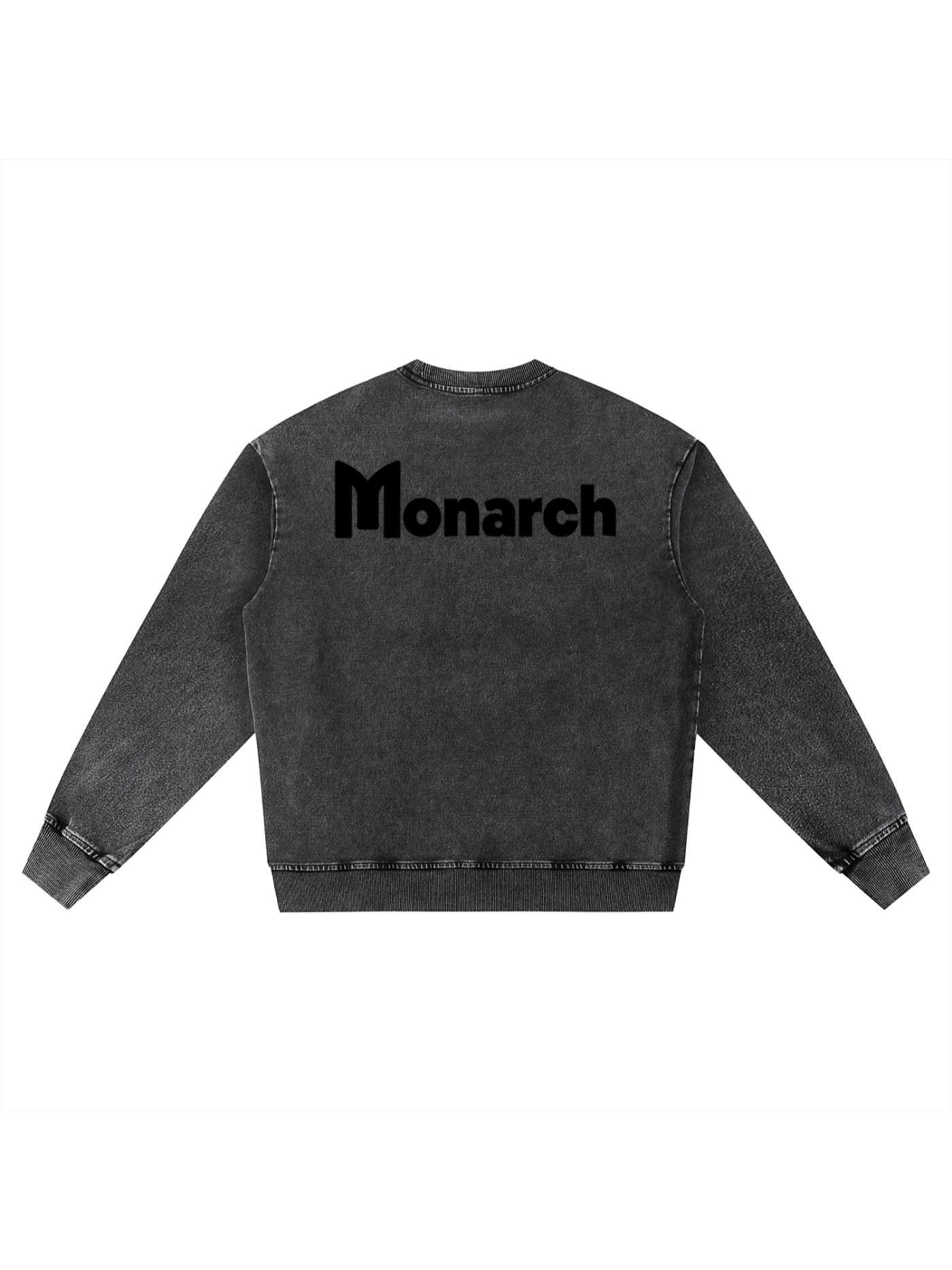 Monarch Snow Wash Crewneck — M Mark Tonal — Black — Back