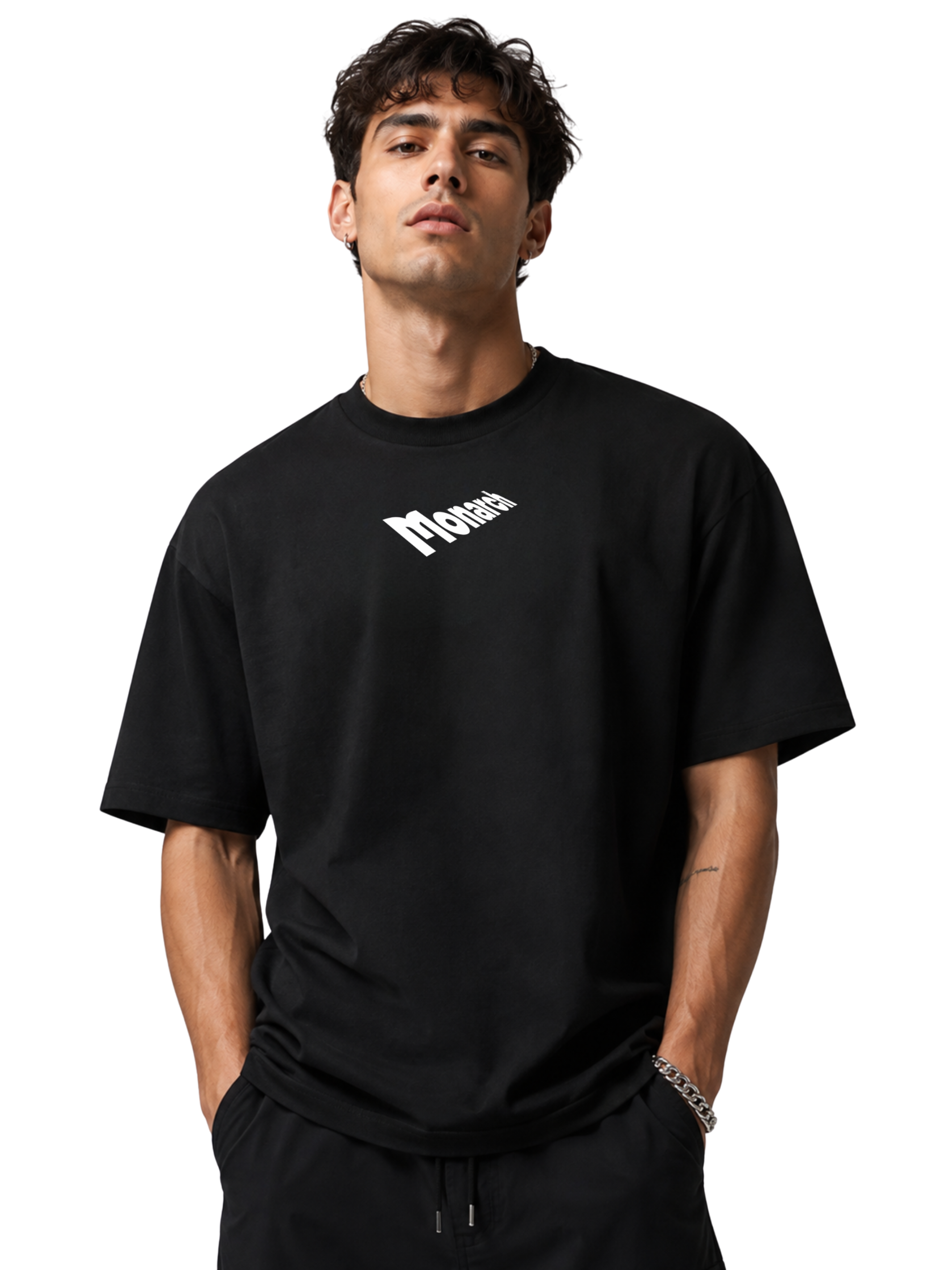 The Wordmark Tee — Front on Model